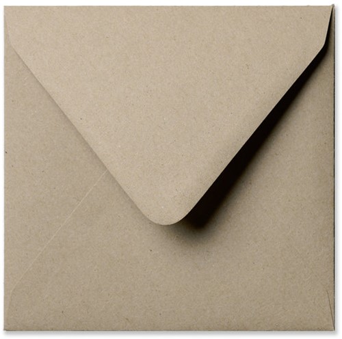 Envelop Kraft 12 x 12 cm natuurgrijs