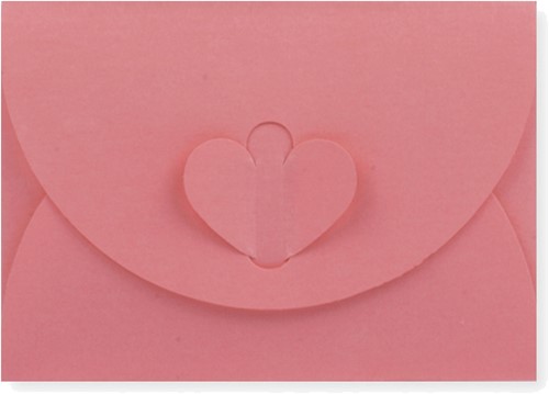 Geschenkenvelop 8 x 11,4 cm zalmroze structuur
