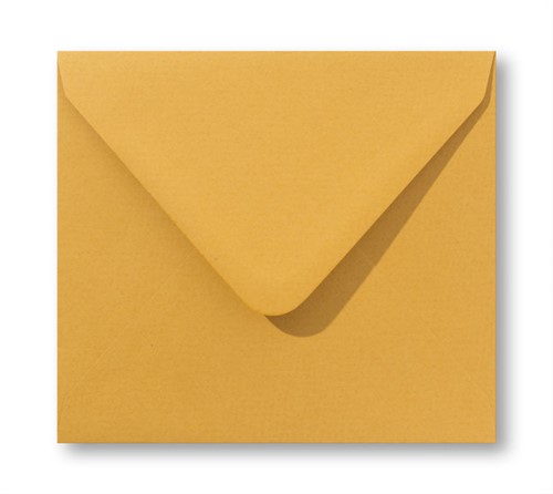 Envelop Vintage 12,5 x 14 cm okergeel