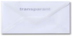 Envelop Transparant 11 x 22 cm wit