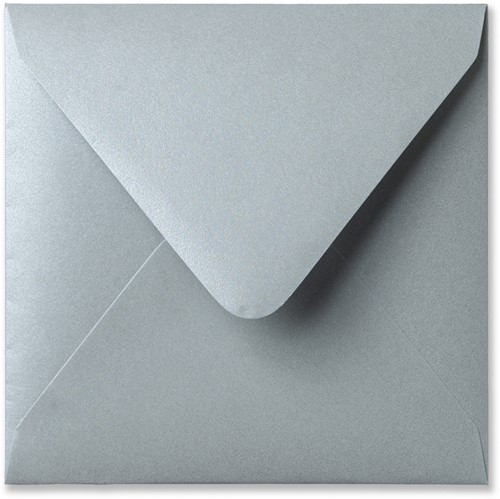 Envelop Metallic 16 x 16 cm silver pearl