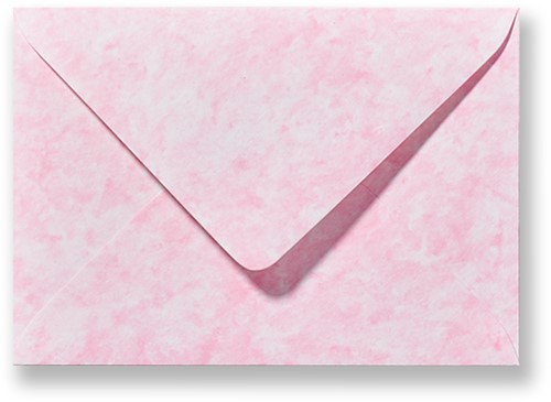 Envelop 12,5 x 17,6 cm Marmer Roze